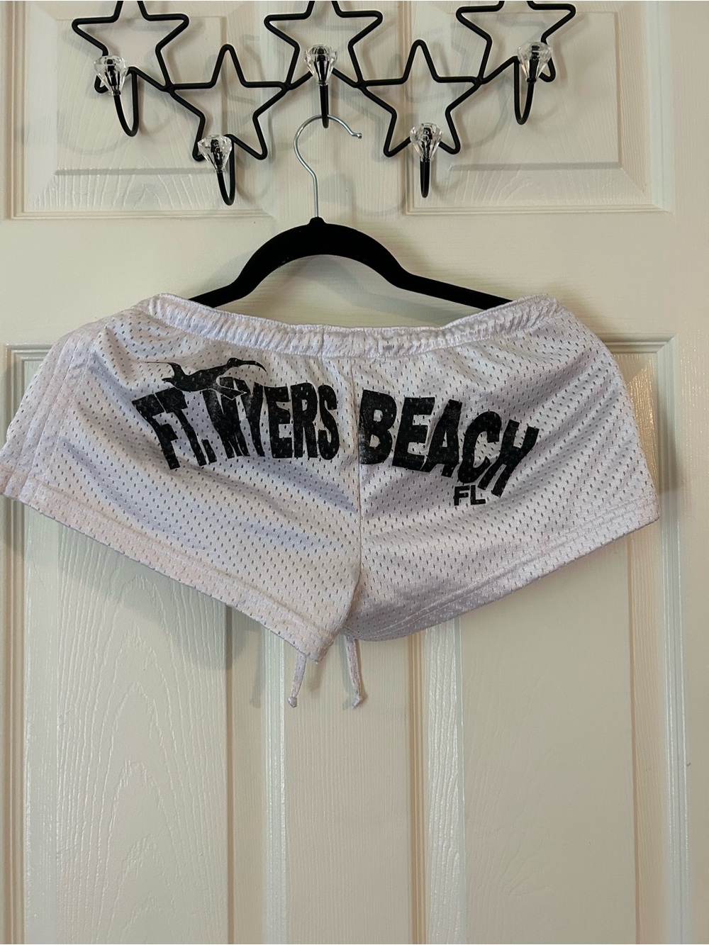 White “Ft. Myers Beach” Athletic Mesh Women’s Shorts